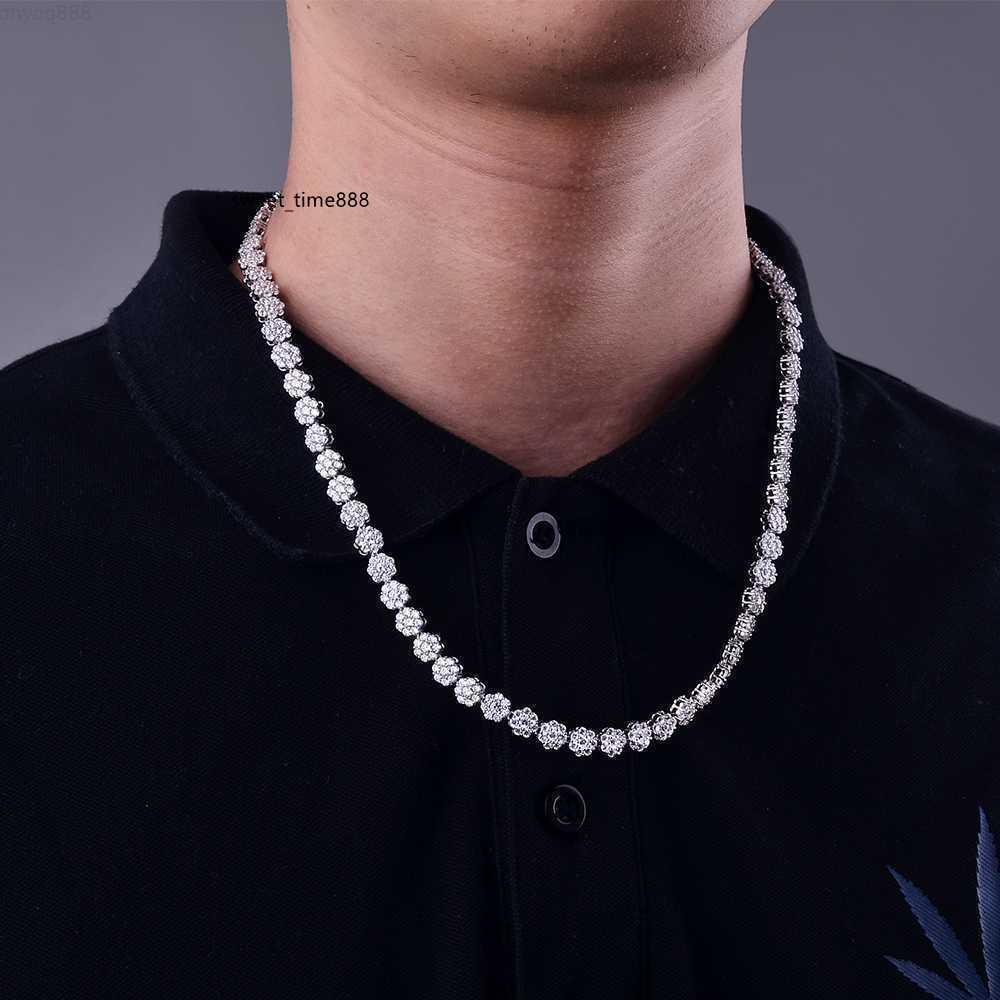 

Designer Jewelry Hip Hop Iced Out White Vvs 925 Sterling Silver 3mm 4mm Moissanite Diamond Tennis Chain Necklace