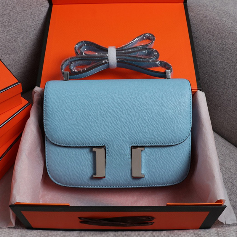 

H bag France Constances Palm prints Original cowhide 5A quality sac designers cross body bag handbag Handbags Classic Soft Cowhide Totes Genuine Leather, Blue