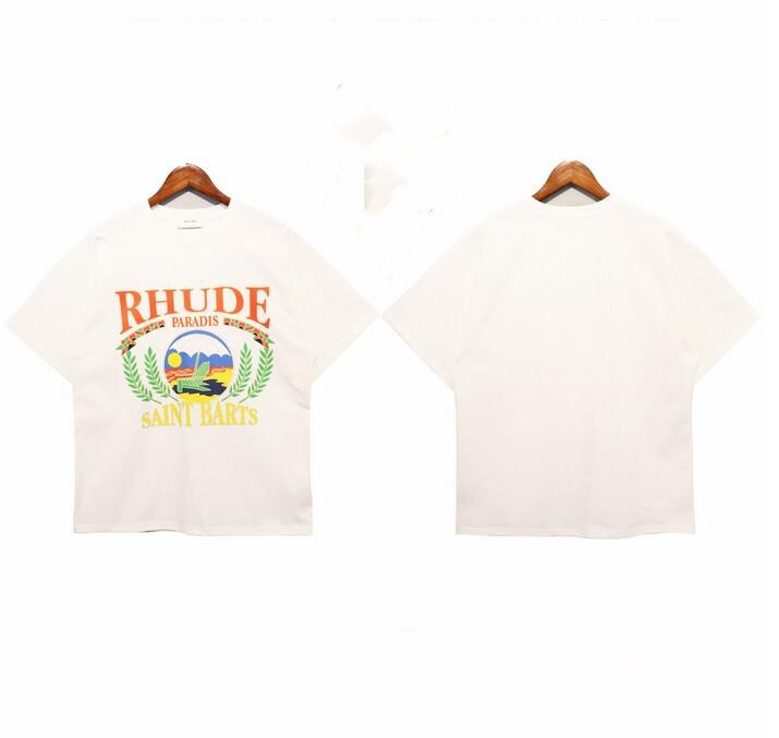 

Top Craftsmanship rhude short sleeve Mens T Shirts summer Fashion designer tshirts Street Casual Short Sleeve Cotton printing oversized t shirt US SIze, C1
