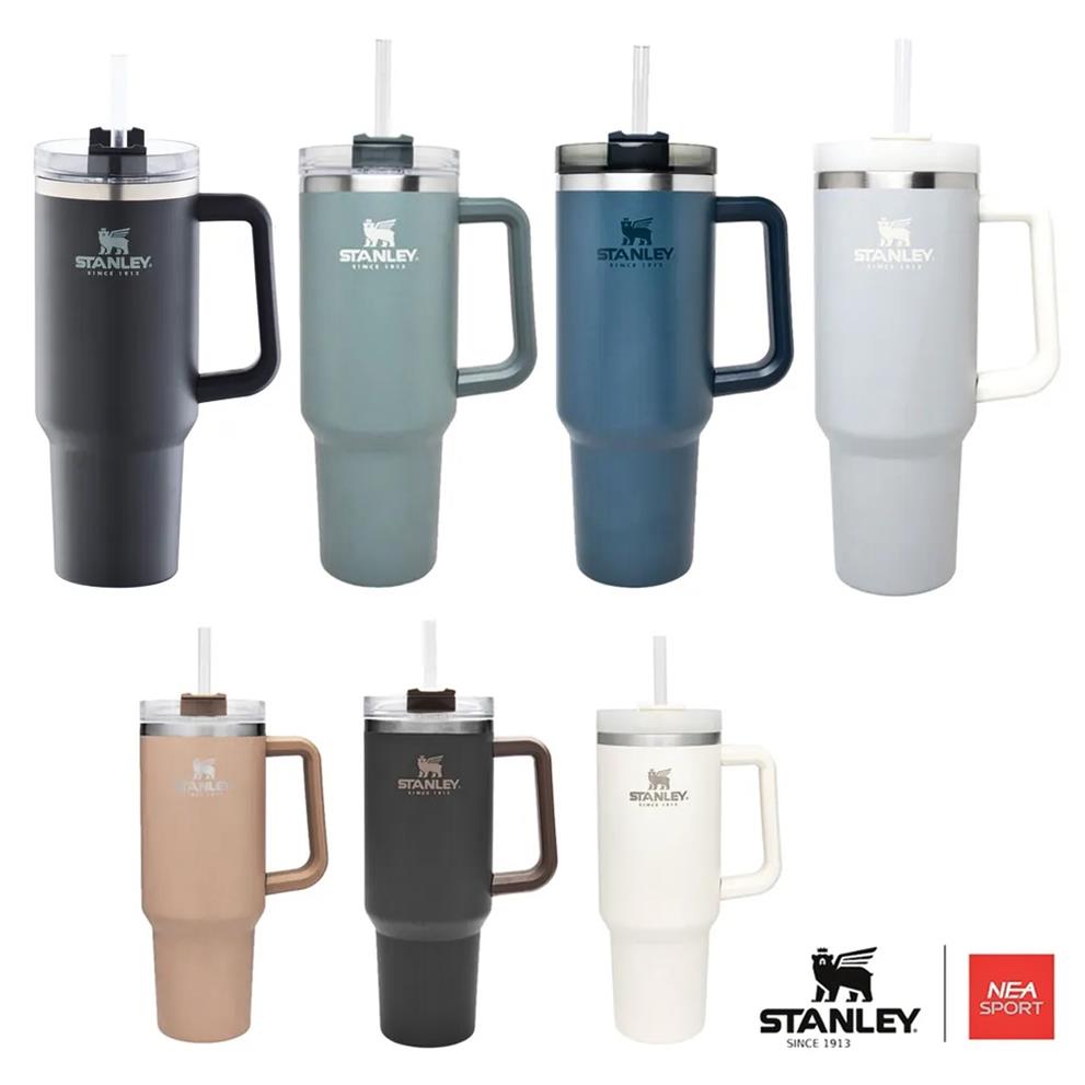 

With Logo Stanley 40oz Mug Tumbler With Handle Insulated Tumblers Lids Straw Stainless Steel Coffee Termos Cup 0213273o, Dark gray