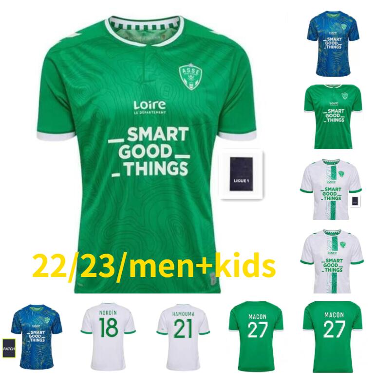 

22 23 maillots AS Saints Etienne AOUCHICHE Soccer Jerseys 2022 2023 maillot ASSE Etienne KHAZRI BERIC NORDIN HAMOUMA Football shirts equipment Men S-XXL