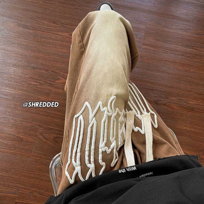 

RAMPAGE Jeans Men's Autumn American Work Wear Straight Tube Wide Leg Pants Fashion Brand ins High Street Casual Pants, Green