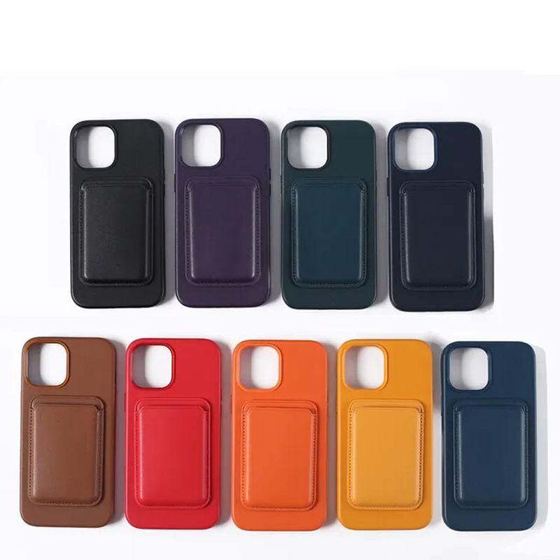 

PU Leather Cases with Magnetic Wallet Card Holder Back Covers Phone Cover For Iphone 14 13 12 series Smart Designer Mag safes Magnet Case, Orange with leather card holder
