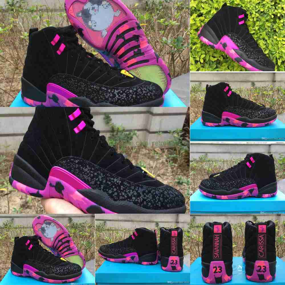 

Women Men High Quality 12 12s Doernbecher Shoes 12s DB Carissa Hyper Violet Black Purple Sneakers
