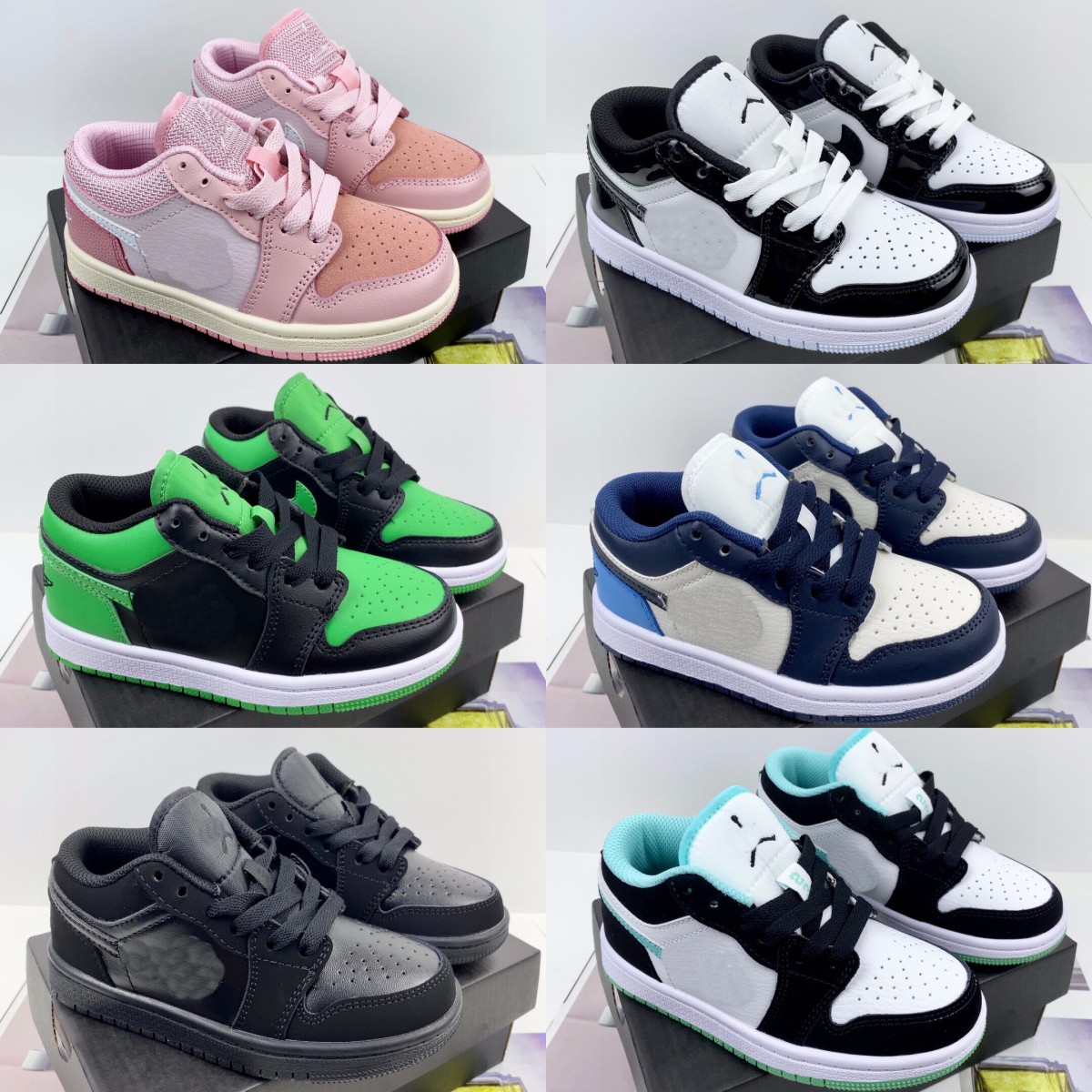 

Buy Toddler jumpman 1 low Black White kids boys Sport Shoe for sale Gold Blue Green Pink Trainner Sneakers store US7.5C-US3Y, 100000