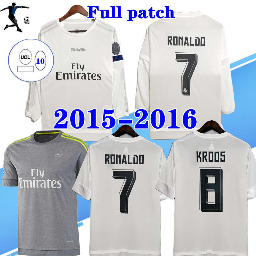 

Long sleeve 2013 2014 2016 2017 2018 Retro soccer jersey BALE BENZEMA MODRIC Vintage ISCO Maillot SERGIO RAMOS 04 05 06 07 rEAl MAdRidsS football shirts ucl full patch, 16/17 3rd no patch