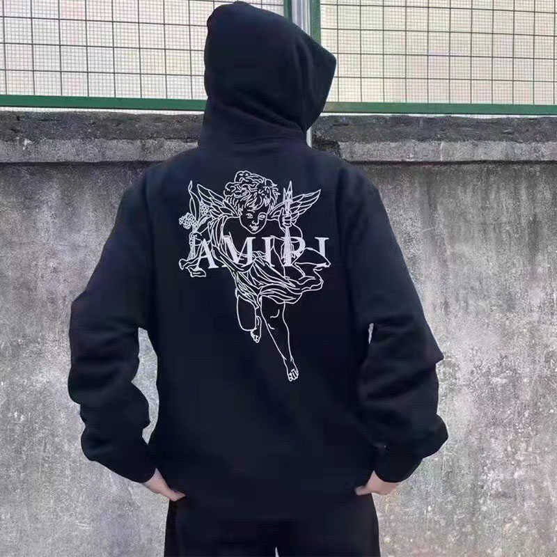 

Designer Clothing Sweatshirts Hoodies Amiiri Angel Eros Cupid Foaming Letter Print Hoodie High Street Fashion Brand Loose Pullover Hoodie Streetwear for sale, Shipping fee