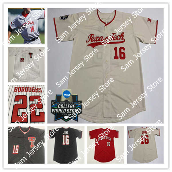 

NCAA Texas Tech TTU Baseball Jersey Custom Owen Washburn Josh Jung Jace Cole Stilwell Ty Coleman Andrew Morris Murrell Drew Reynolds Brandon Birdsell Hudson White, Man red