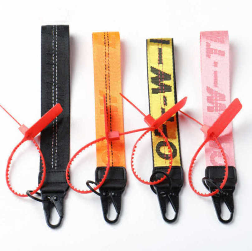 

Keychains Luxury Offs White Keychains Brand Key Rings Clear Rubber Keys Ring Men Women Canvas Keychain Embroidery Letters Pendant Belt 3.5x25cm Keyring Qju8