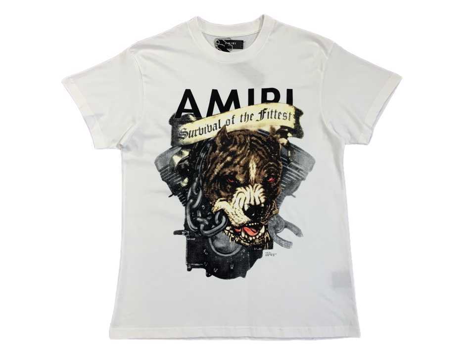 

Designer Fashion Clothing Tees Tshirt Amiiri White Bitter Dog Head Print High Street Style Short Sleeve T-shirt Luxury Streetwear for sale Hip hop Casual TShirts