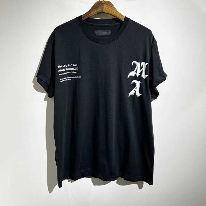 

Designer Fashion Clothing Tees Tshirt 160g Cotton Soft Fabric 23 Summer New Amiiri Printing Fashion Brand Short Sleeve American High Street Loose T-shirt, Black