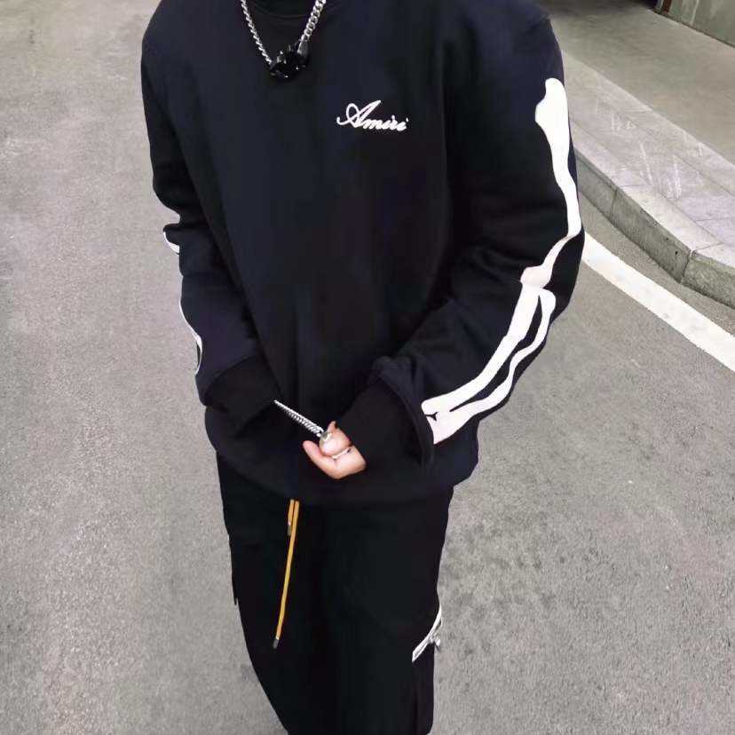 

Designer Clothing Sweatshirts Hoodies Amiiri Rock Bone Letters Worn Out Damaged Print Ins Minority High Street Tide Brand Pullover Men Women Streetwear for sale, Shipping fee