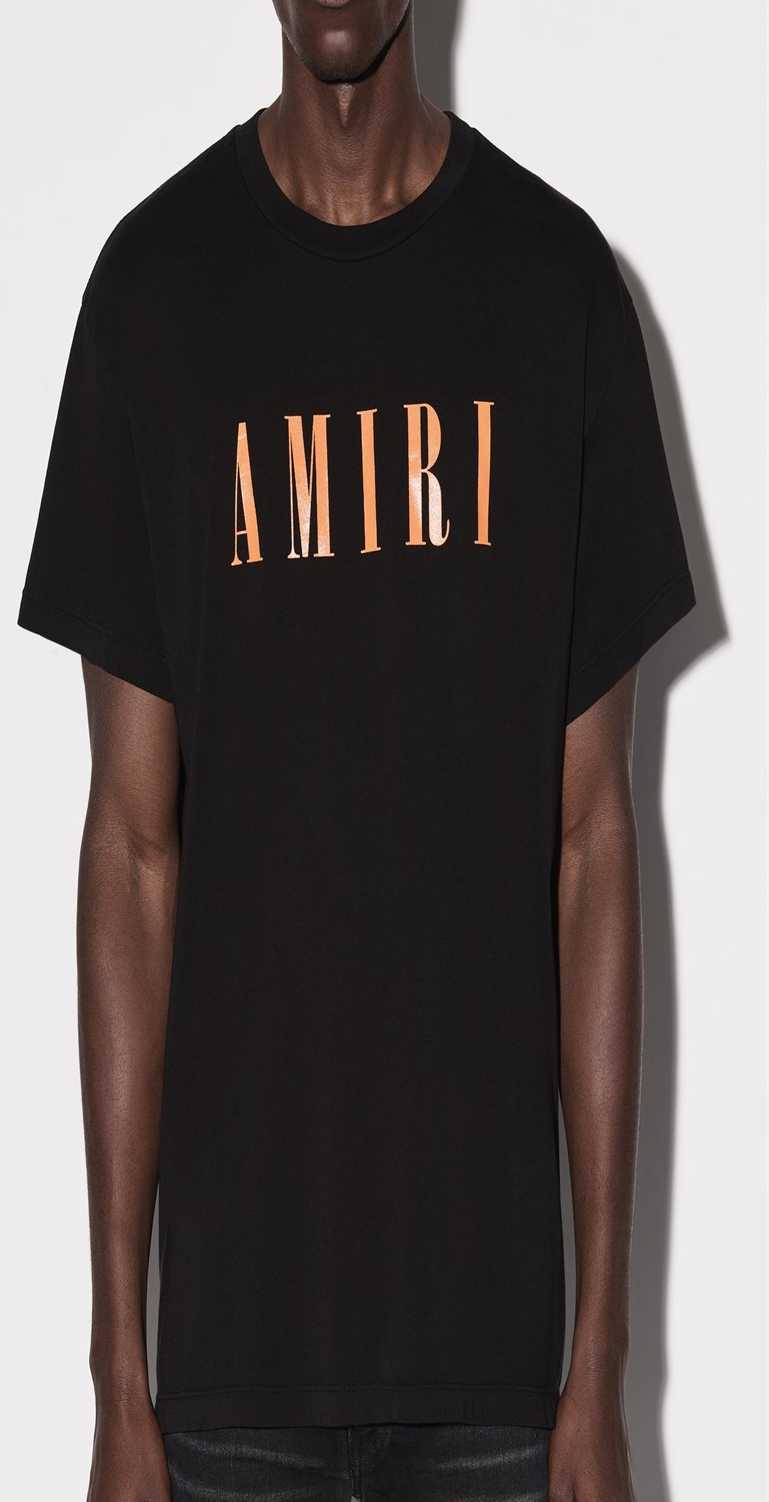 

Designer Fashion Clothing Tees Tshirt Amiiri - Simple Yellow Letter Printed Round Neck Short Sleeve T-shirt Men Women Lovers Fashion Brand High Street Designer, Am - simple yellow letter - black