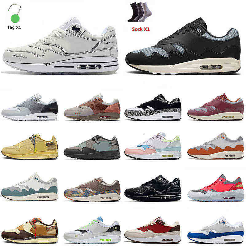 

Max 1 Top Quality Mens Women Patta Waves Running Shoes Sneakers 1s Monarch Noise Aqua Saturn Gold Cave Stone Schematic CLOT Kiss of, A16 patta black 36-45