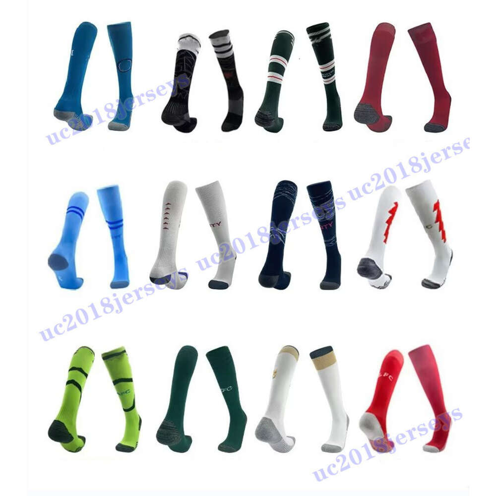 Adult kids chaussettes 2023 2024 Socce chaussettes adultes enfants enfants genou haute épaisse équipe club maison loin Thid football spots serviette bas chaussettes de football