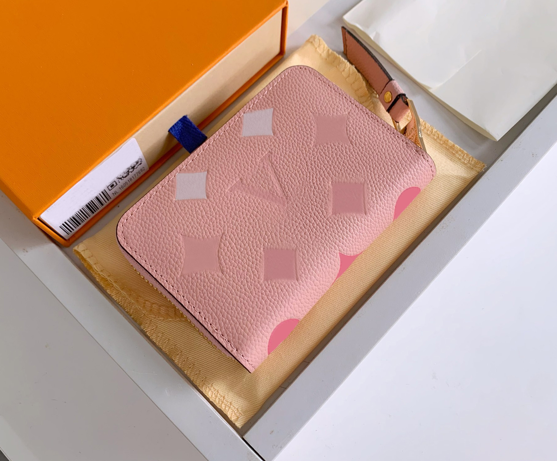 

Designer women wallets luxury zipper purses embossed flowers letter Empreinte short credit card holder ladies fashion money clutch bags with box high-quality, 80408#embossed monogrames