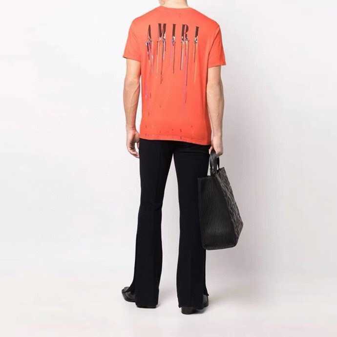 

Designer Fashion Clothing Tees Tshirt Amiiri Summer New Short Sleeve Versatile Top Loose Relaxed Unisex Letter Printed T-shirt Luxury Streetwear for sale, Paragraph 1