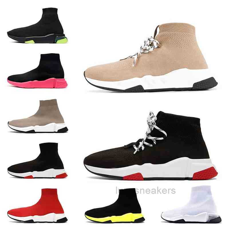 

Lace Up Womens Mens Luxurys Designers Socks Shoes Beige Red Black White Graffiti Clear Sole Paris Triple S Sock Trainers Sports Sneakers, A1 graffiti 36-45