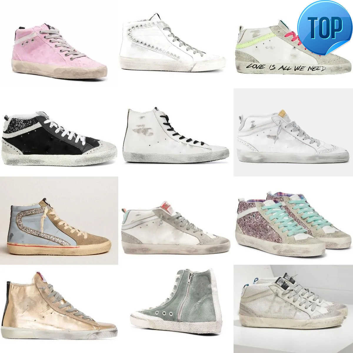 

Goldenss Gooses Shoes Top quality High-top Women Mens casual Midstar Slide black white gold silver designer train Sneakers fUY JZe, Star11