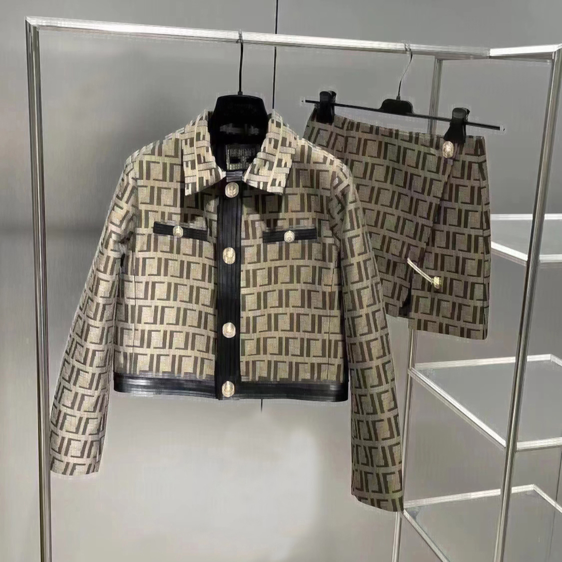 

Womens designer Two Piece Sets Dress Spring released clothes outerwears crew neck luxury brand clothing long sleeves leisure style sportswear size S-L A30, Brown tops