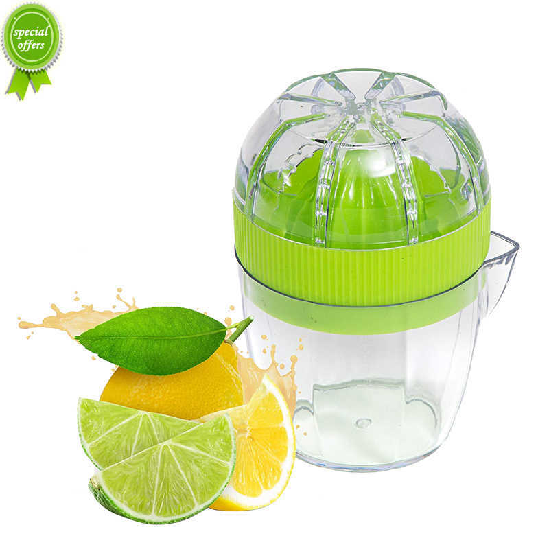 

New LMETJMA Lemon Squeezer With Lid Plastic Manual Lemon Juicer Orange Press Cup Citrus Squeezer with Pour Spout Fruit Tools KC0130