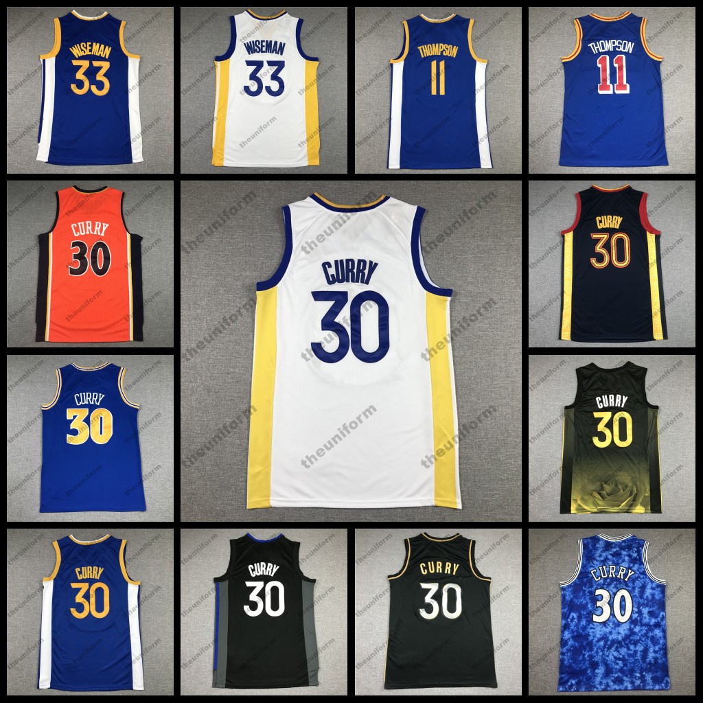 

Mens Basketball Jerseys 11 Thompson 30 Curry 33 Wiseman Sports Jersey, Color 8