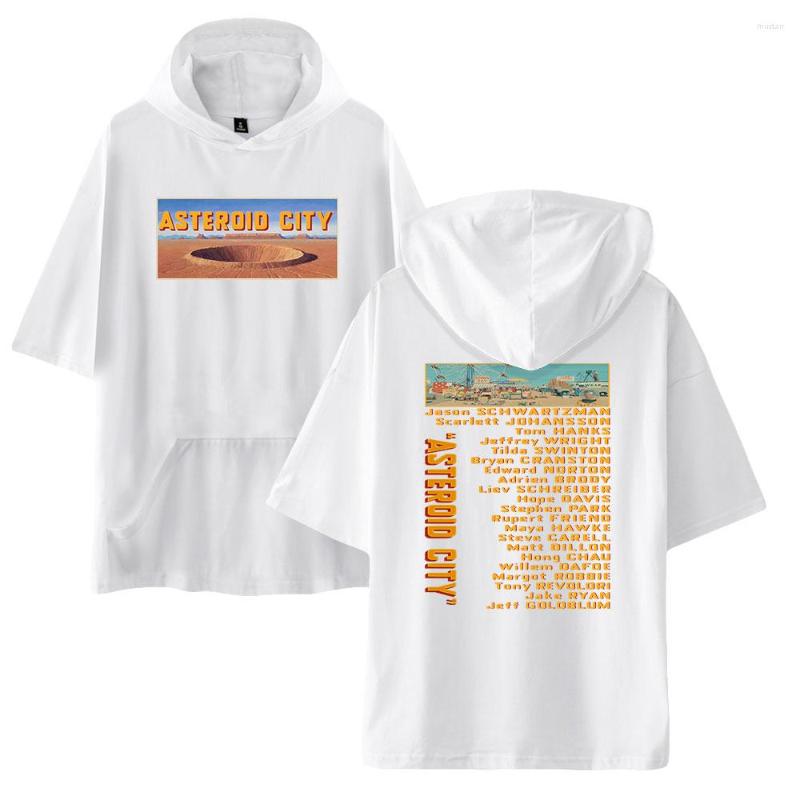 

Men' T Shirts Asteroid City 2D Men/Women Hooded Tshirt Solid Color T-shirts Summer Short Sleeve, Royal blue