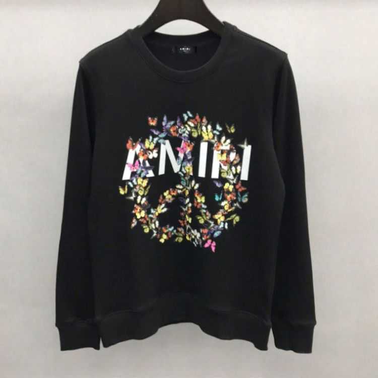 

Designer Clothing Sweatshirts Hoodies Amiiri Butterfly Letter Printing Designer Fashion Brand Men' Women' Crew Neck Long Sleeve Sweater Streetwear for sale, Shipping fee