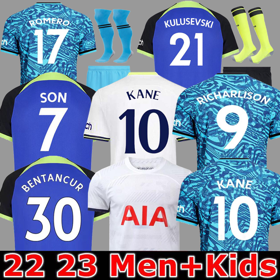 

Men KIDS 22 23 24 SON BERGWIJN Soccer Jerseys 2022 2023 jersey Football shirt PERISIC LENGLET ROMERO REGUILON KULUSEVSKI BENTANCUR RICHARLISON KANE SPENCE SKIPP, 22 23 home aldult ucl