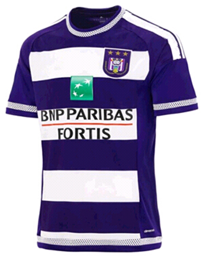 

15/ 16 Camiseta De Futebol Anderlecht I Purple Qualidade, Blue