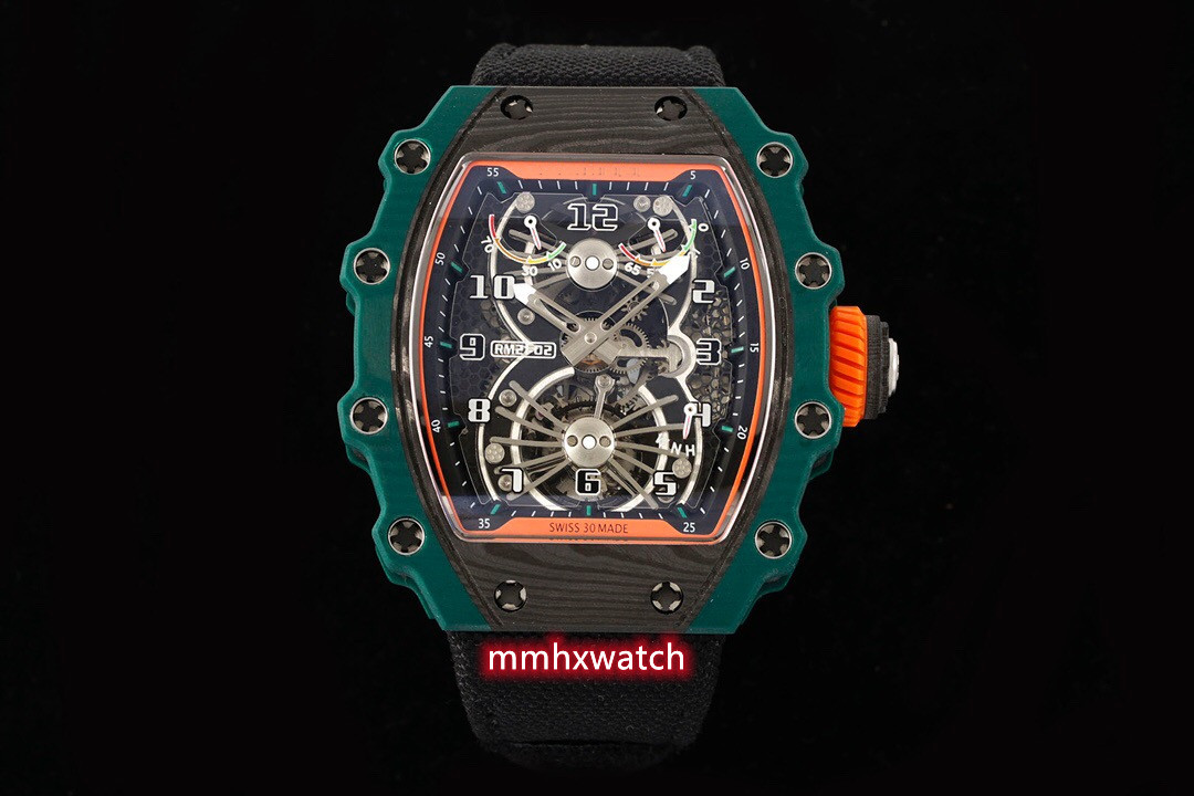 

YS RM21-02 Hollow Tourbillon watch equipped with manual upper chain movement swing frequency 28800vph provides 52 hours of power reserve, As shown