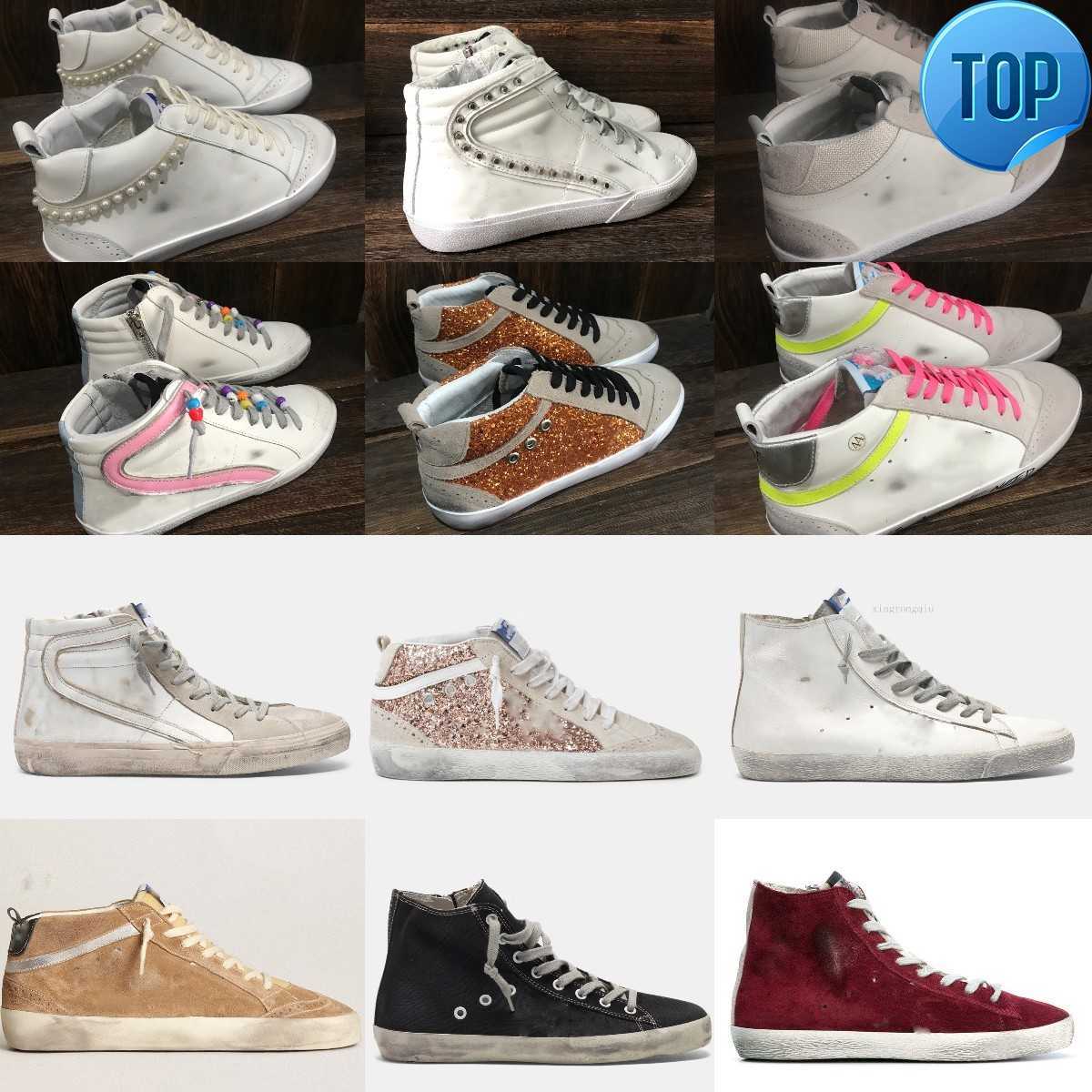 

Designer Women Shoes Italy Brand Mid Slide Star Sneakers goldens gooseitys High Top Black Leopard Print Pink Gold Glitter Classic White Do-Old Dirty High, Sta36