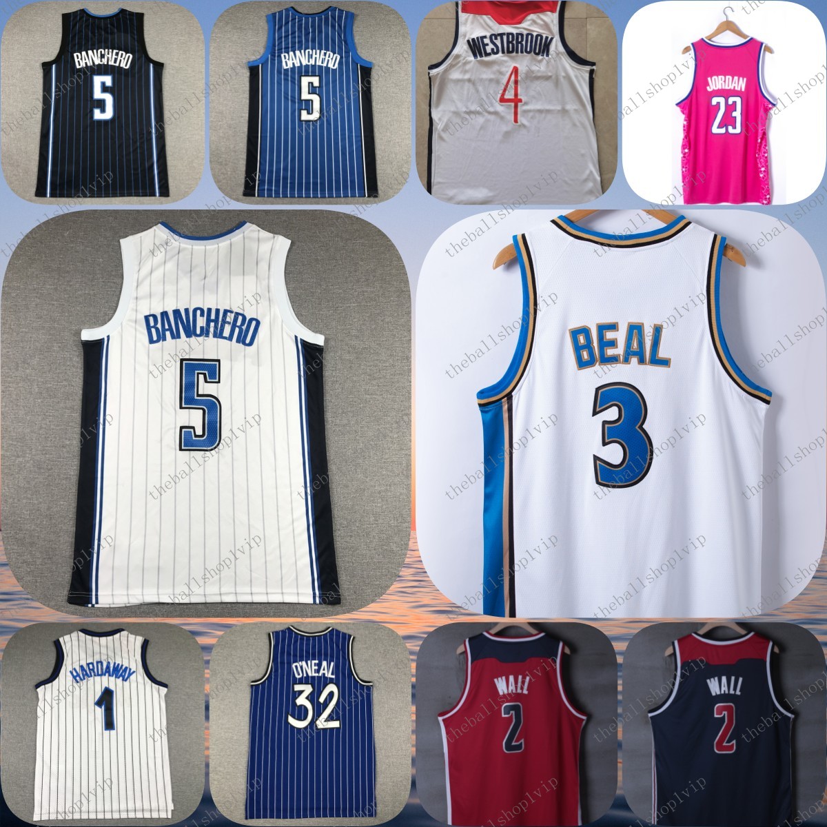 

Mens basketball jerseys 1 Hardaway 3 Beal 1 McGrady 2 Wall 32 O'Neal 23 Jordan 5 Banchero 4 Westbrook Mens jersey 2023 New jerseys, Colour1