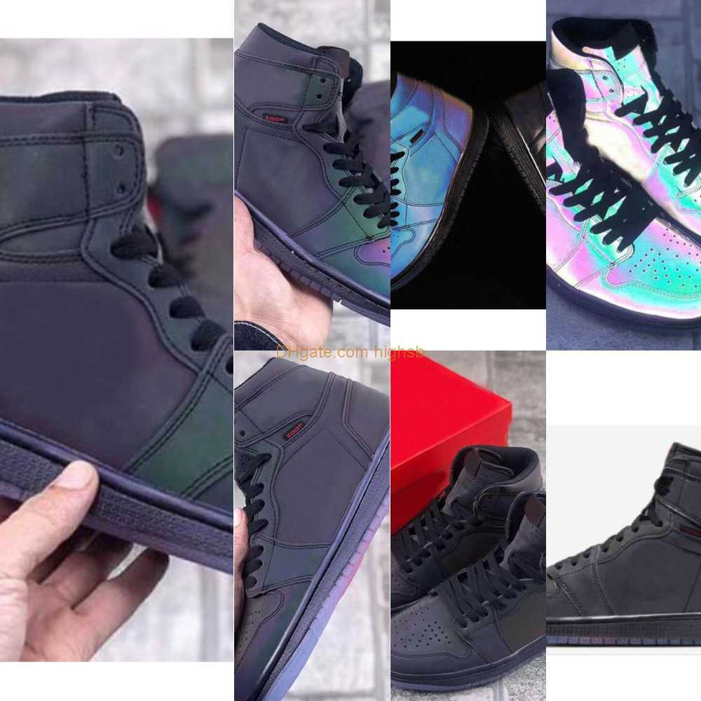 

Retro Womens Mens 1 High Zoom R2T Fearless 3M Reflect Shoes 1s Chameleon Zoom Sneaker US 4Y-13