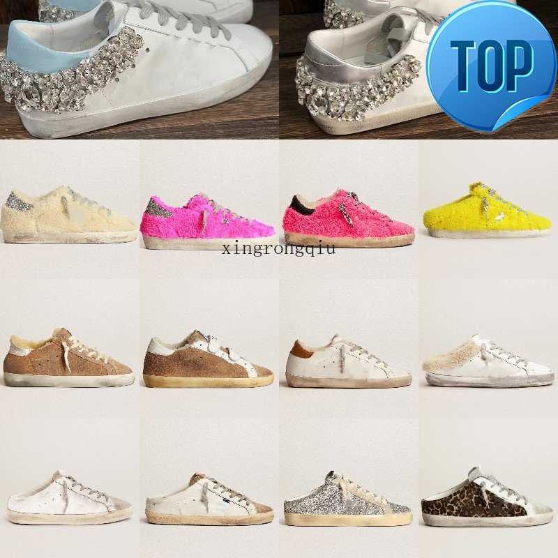 

Goldenss Gooses Italy brand Sneaker Women Casual Shoes Winter Wool Shoes Summer slippers Spuer-star Sabot Designer Sequin Classic White Do-Old Dirty, Star 34