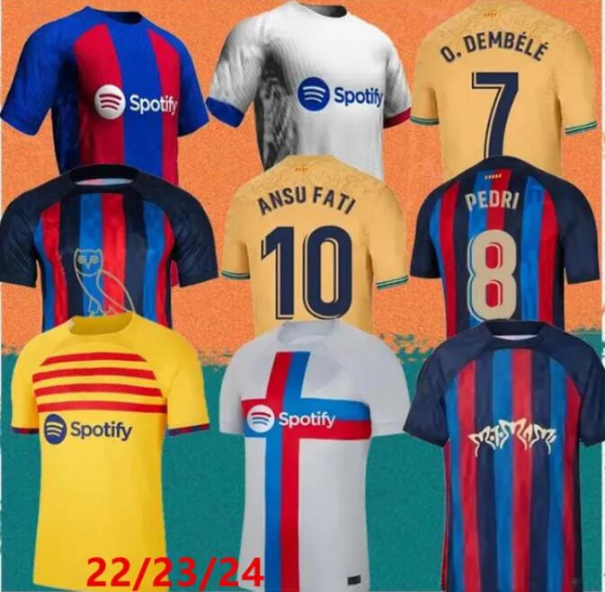 

23 24 Barcelona Soccer Jerseys Barca LEWANDOWSKI PEDRI GAVI FERRAN Camiseta De Futbol Barca RAPHINHA 2023 2024 ANSU FATI Football Shirt MEMPHIS, Men