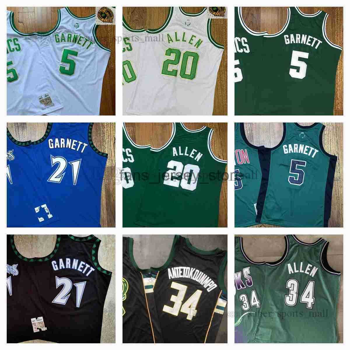 

Retro Authentic Stitched Basketball Jerseys 5 Kevin 20 Ray Garnett Allen 34 Giannis Paul Antetokounmpo 21 Kevin 33 LarryGarnett Bird Pierce Mitchell&Ness Mans S-XXL, Same as picture