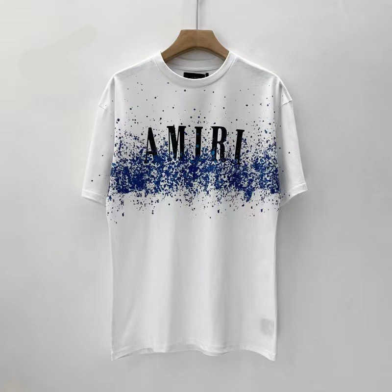 

Designer Fashion Clothing Tees Tshirt Amiiri Summer Full Sky Star Letter Printing High Street Hip Hop Loose Short Sleeve Men's Women's T-shirts Popular Casual, Black and white