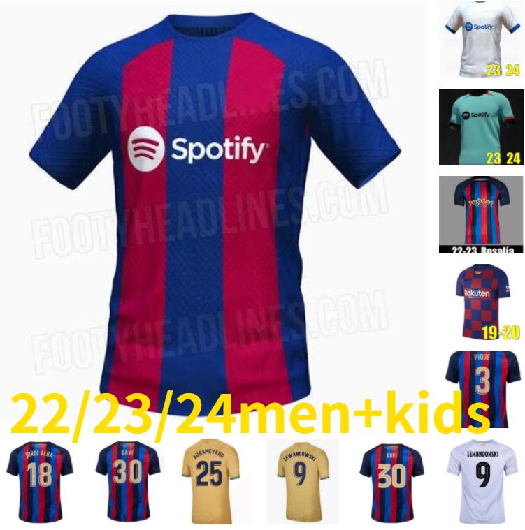 

Soccer Jerseys 22 23 24 LEWANDOWSKI ANSU FATI 2023 2024 DEMBELE PEDRI MEMPHIS DEST GAVI barcelona maillots football shirt kids kit uniform fourth yellow rosalia, 4th adult lfp