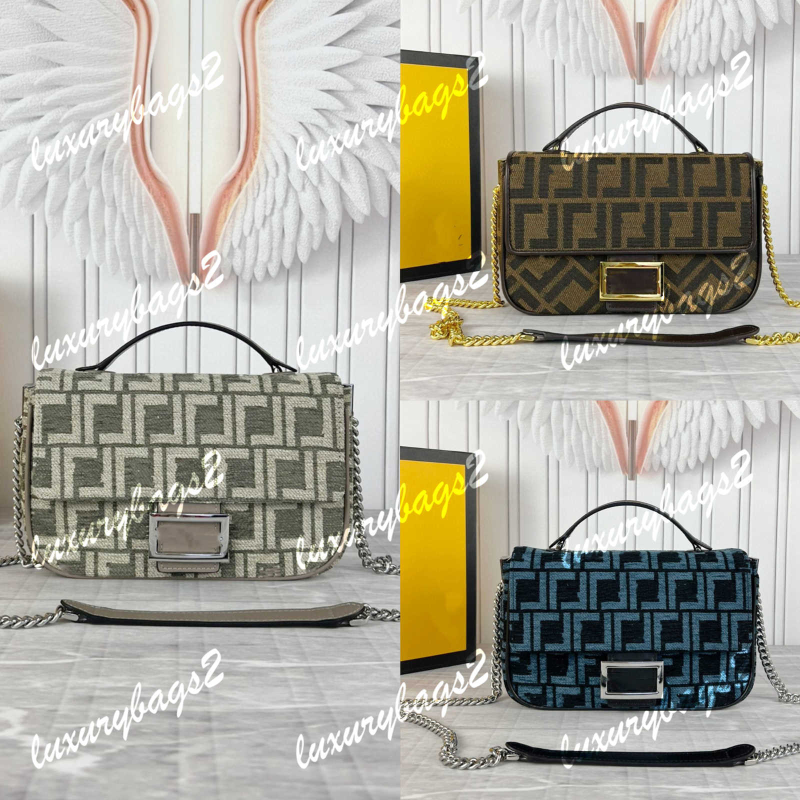 Cross Body Baguette Bag Lconic Designer Crossbody Bag Women Chain Bag Luxurys Handbags Woman 24cm Shoulder Bags 0177 Genuine Leather 3 Colors Min-image-861246971