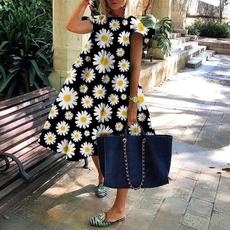 

Casual Dresses Women Spring Summer Dress With Sleeves For Womens High Waist Cotton Maxi, Orange