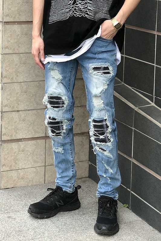 

Designer Clothing Luxury Casual Fashion Denim Pants High Street Fashion Brand New Amiiri Style Slim Spring Hip Hop Pants for Mens Slim Fit Versatile Personalized Fas, Blue