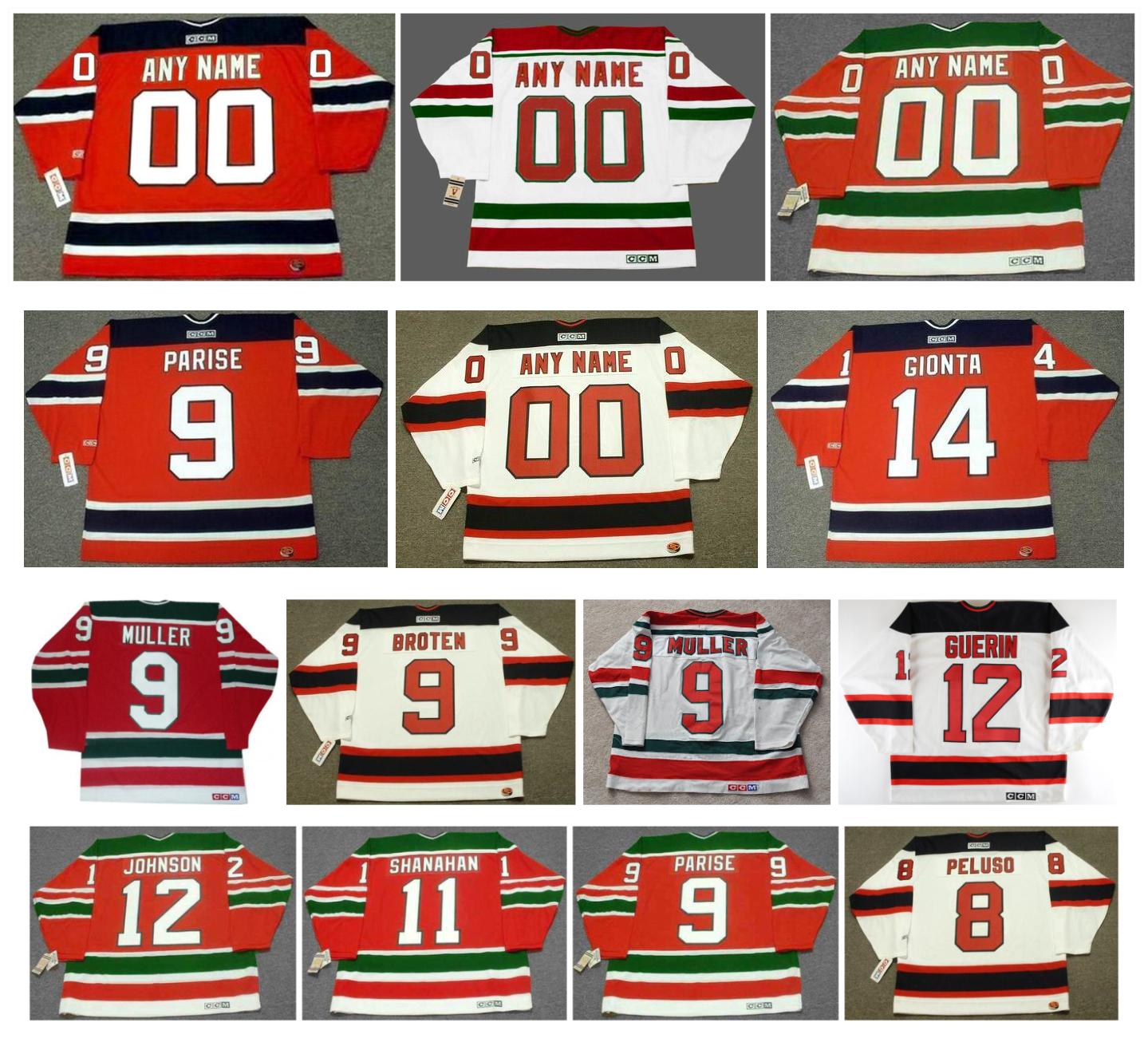 

Devils KIRK MULLER New Jersey CCM Throwback Hockey Jersey BILL GUERIN NEAL BROTEN MIKE PELUSO MARK JOHNSON BRENDAN SHANAHAN ZACH PARISE GIONTA Red White Size S-4XL, As pic