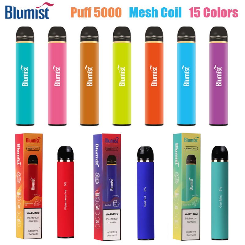 

Blumist 5000 Puff 5000 Disposable Vape E cigarette 650mah Battery 12ml Pre-filled Mesh Coil cigarrillos desechables filex max