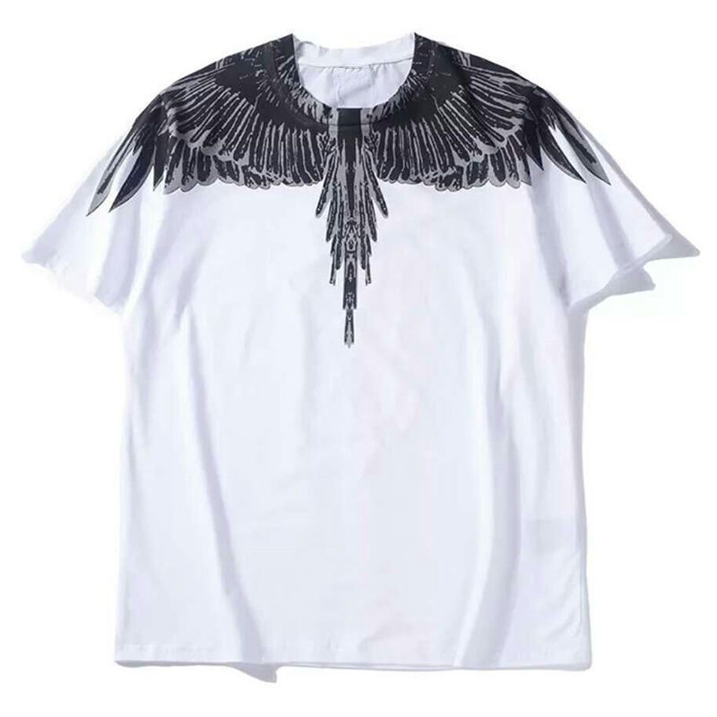 

new Advanced version Men's T-shirt trendy Clothing Wings Print couple fashion clothing summer Cotton Round neck mens womens European size hip-hop Short sleeve tops tee