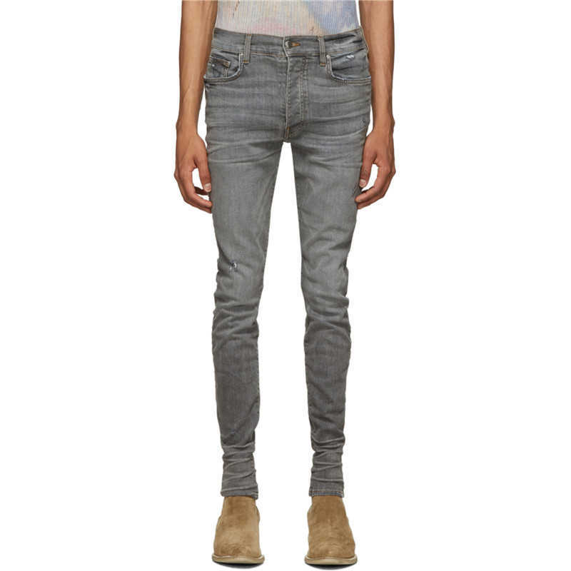 

Designer Clothing Luxury Casual Fashion Denim Pants Amiiri Fashion Brand Fashion 20fw High Street Slp Yellow Mud Dirty Combination Leather Old Slim Fit Broken Mens W, Blue