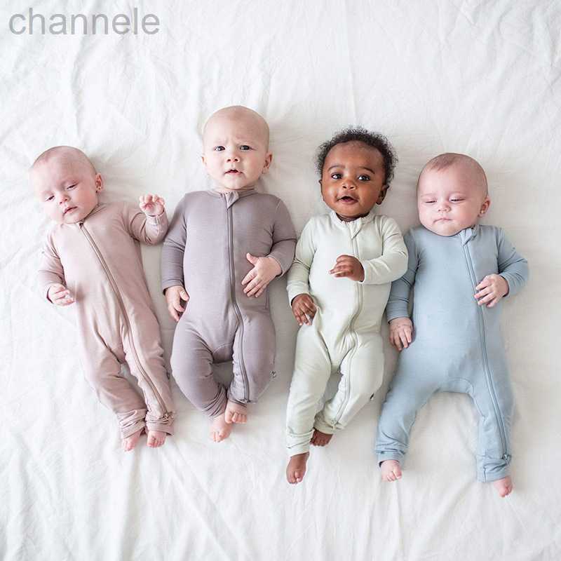 

Rompers 2023 Baby Romper Bamboo Fiber Boy Girl Clothes Newborn Zipper Footies Jumpsuit Solid Long-Sleeve Clothing 0-24M, 16