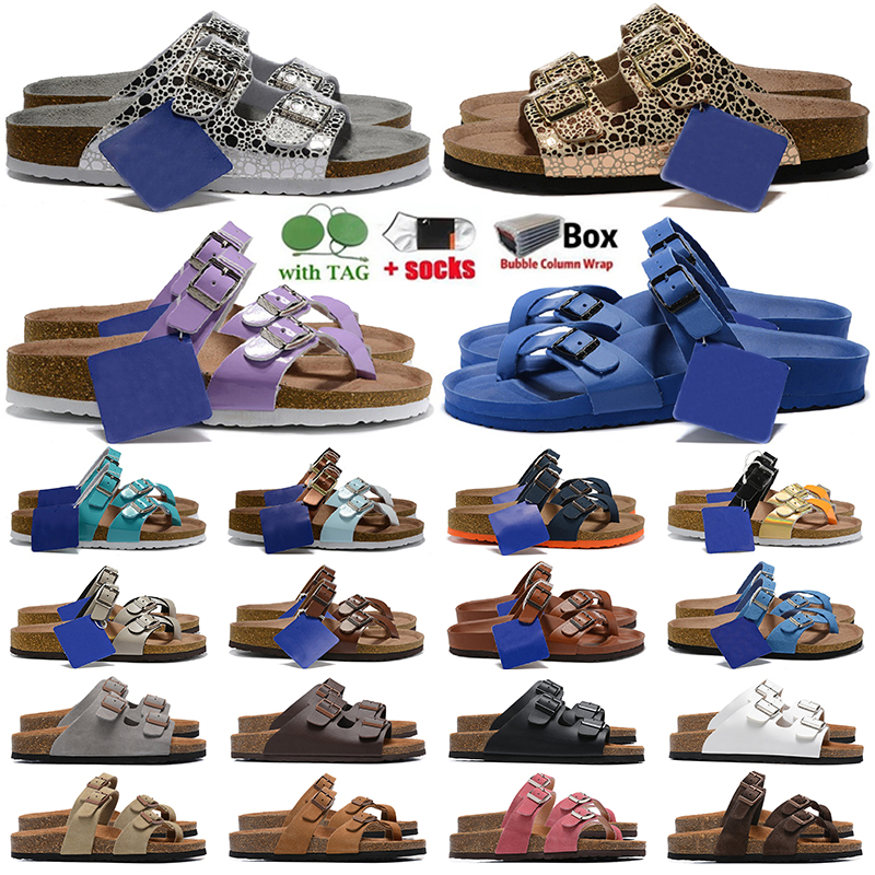 Designer women birkenstock Sandals Boston Clogs Slippers Slides Germany Cork Sandal fur slide mens Loafers Shoes Leather Suede Taupe slipper Ariz
