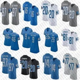 Aidan Hutchinson Amon Ra St Brown Jahmyr Gibbs Custom Football Jerseys Brian Branch Sam LaPorta Dan Jack Campbell Hendon Hooker Jared Goff Barry Sanders Penei Sewell