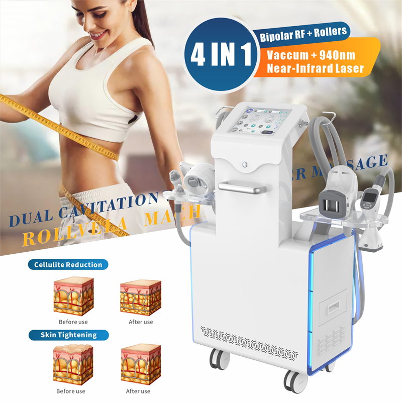 

Vacuum Roller Velashape Cavitation RF Massage Body Shaping Professional Ultrasonic Slimming Machine Radio Frequency Beauty Equipment